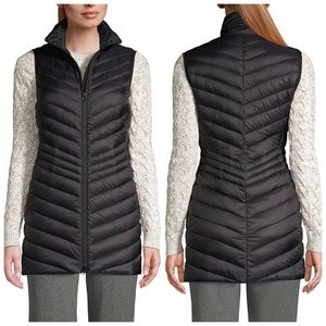Lands End Women's Plus Wanderweight Ultralight Packable Long Down Vest - Size 1X